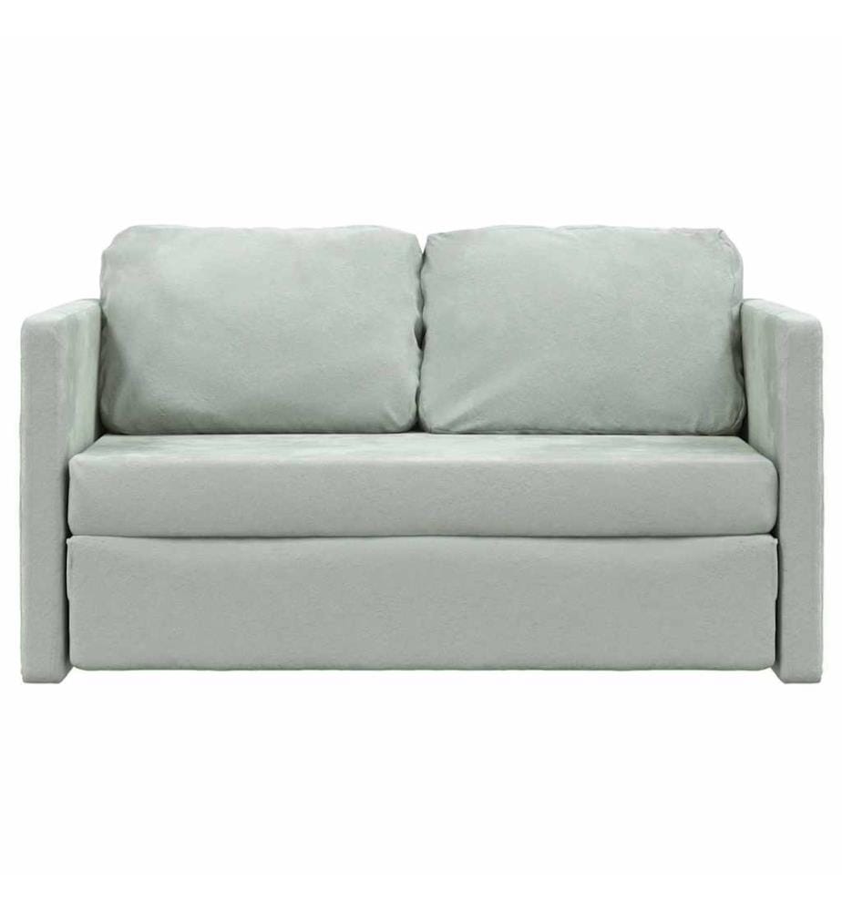 Bodensofa mit Schlaffunktion Hellgrau 122x204x55 cm Samt