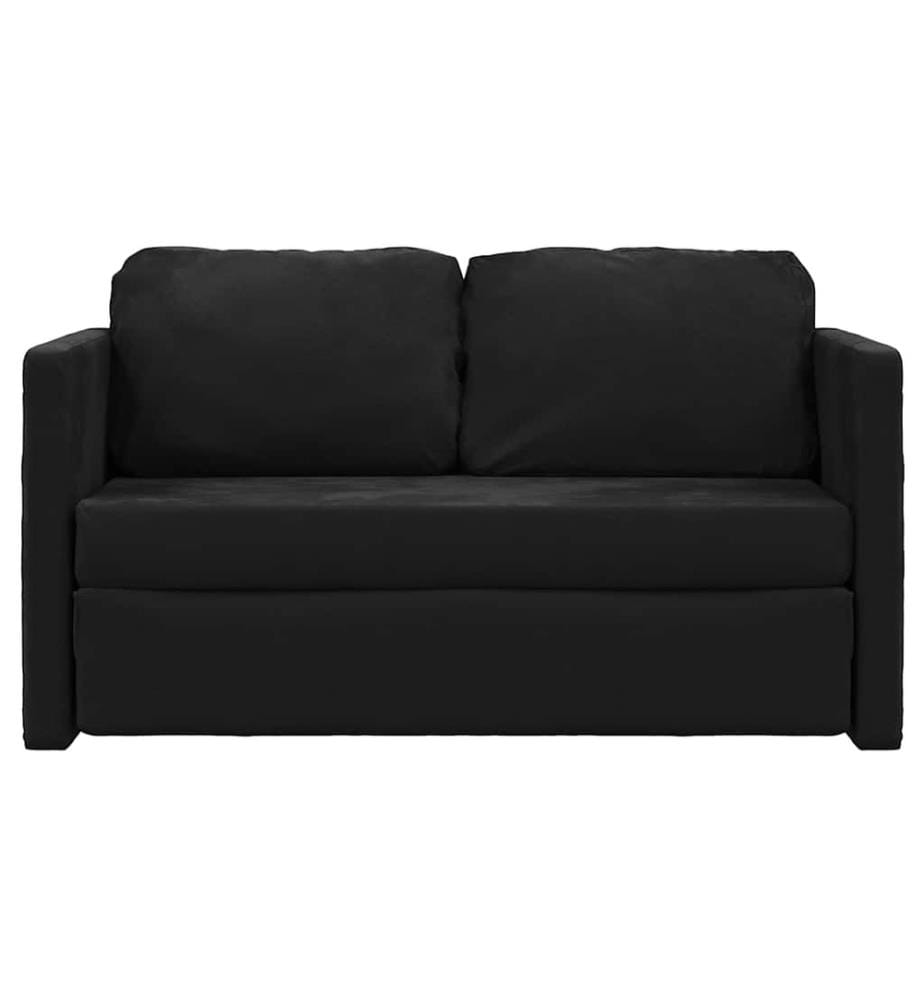 Bodensofa mit Schlaffunktion Schwarz 122x204x55 cm Samt
