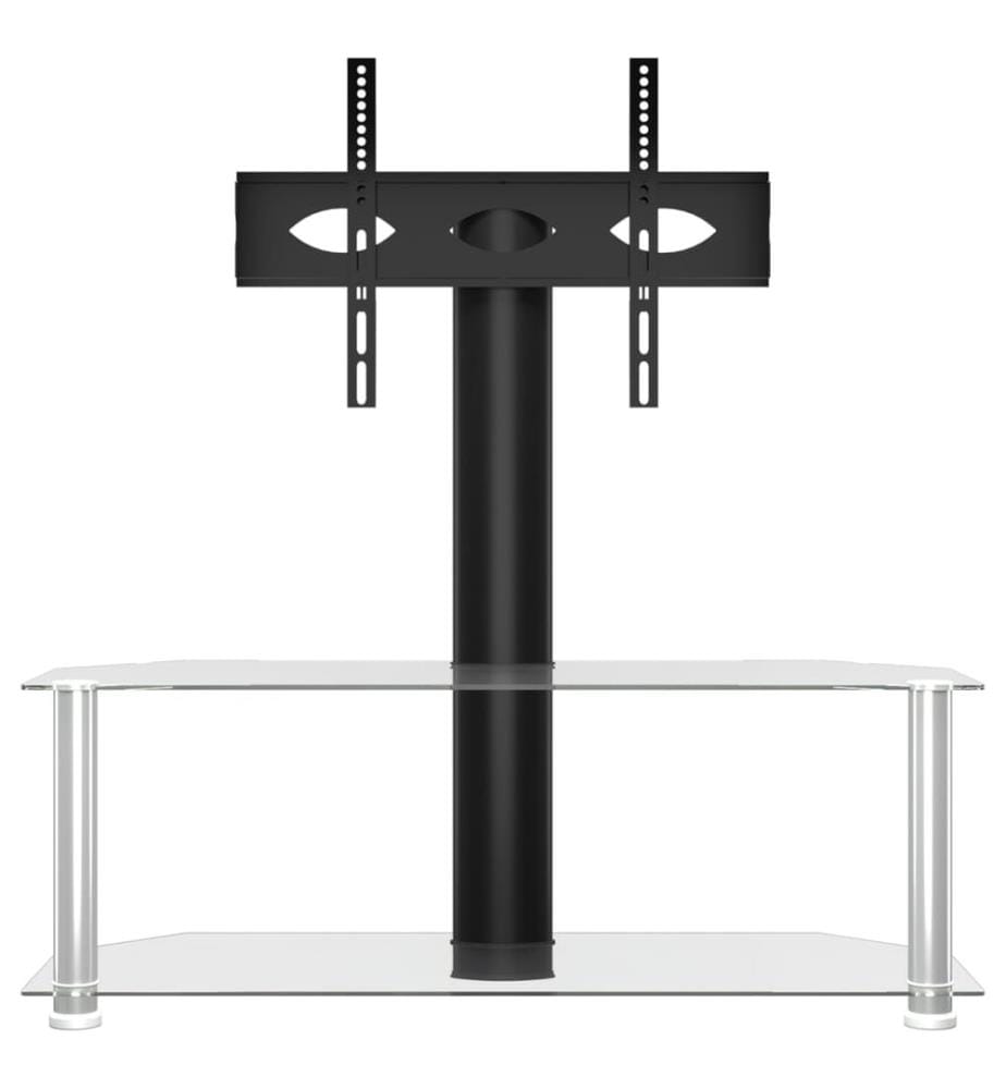 TV-Eckregal mit 2 Ablagen für 32-70 Zoll Schwarz und Silbern