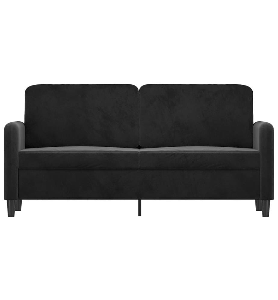 2-Sitzer-Sofa Schwarz 140 cm Samt