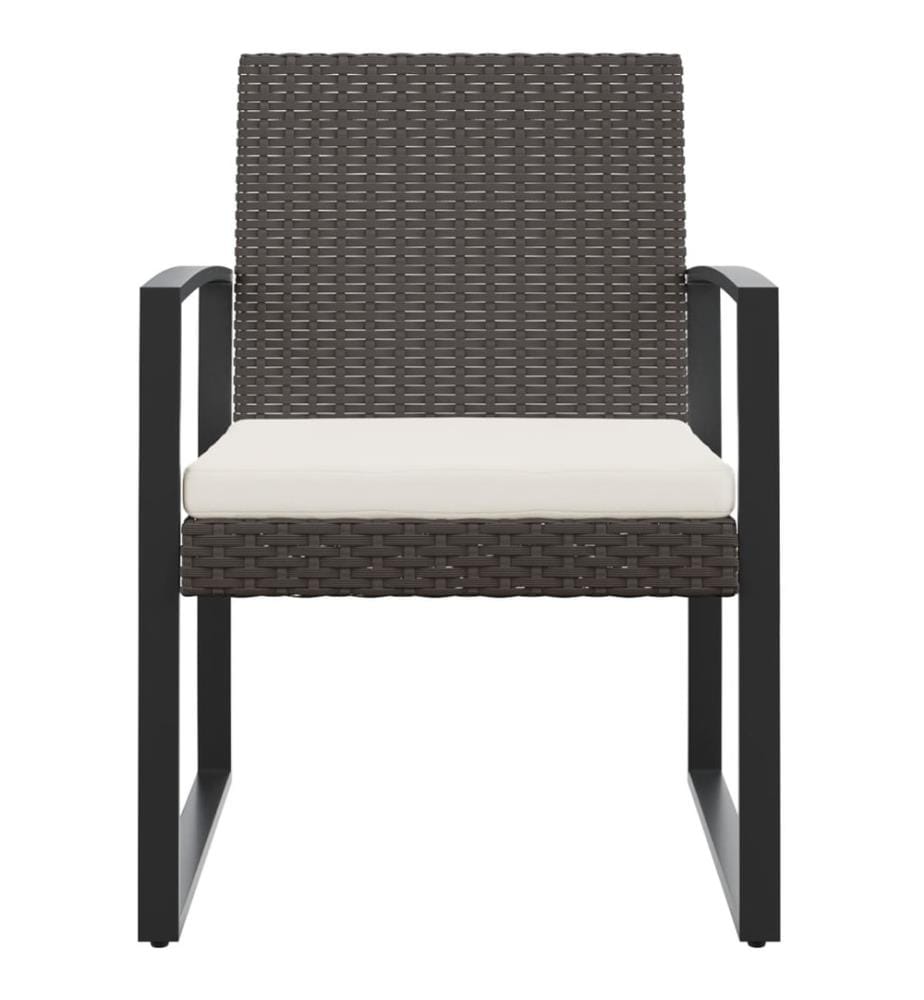 Garten-Esszimmerstühle 2 Stk. Braun PP-Rattan