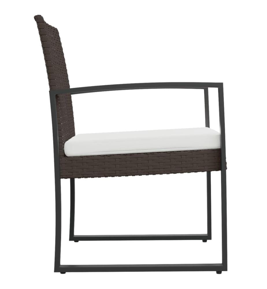 Garten-Esszimmerstühle 2 Stk. Braun PP-Rattan