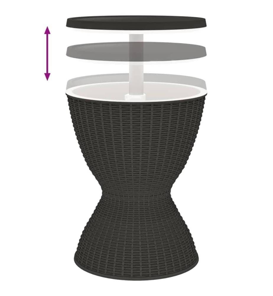 3-in-1 Tisch mit Eiskühler Schwarz Polypropylen