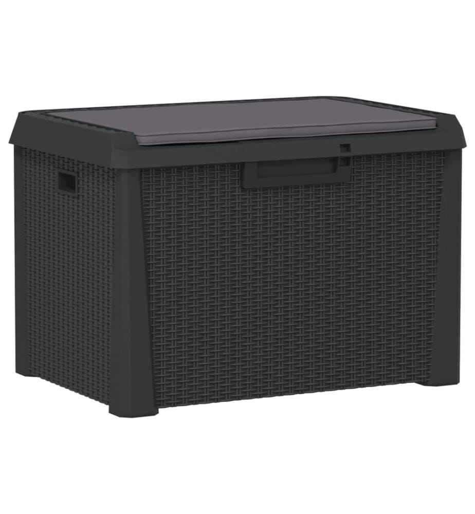 Gartentruhe mit Sitzkissen Anthrazit 125 L PP