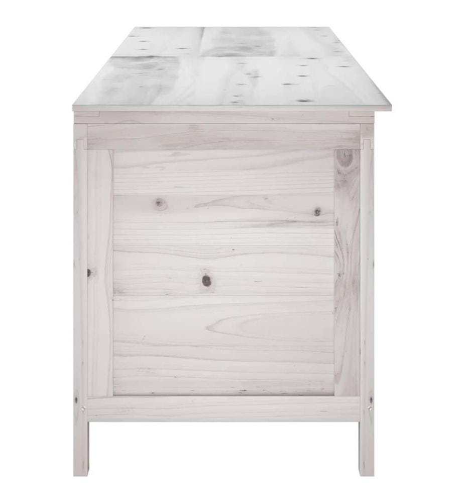 Boîte de rangement de jardin blanc bois massif de sapin