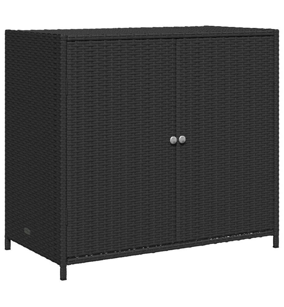 Gartenschrank Schwarz 83x45x76 cm Poly Rattan