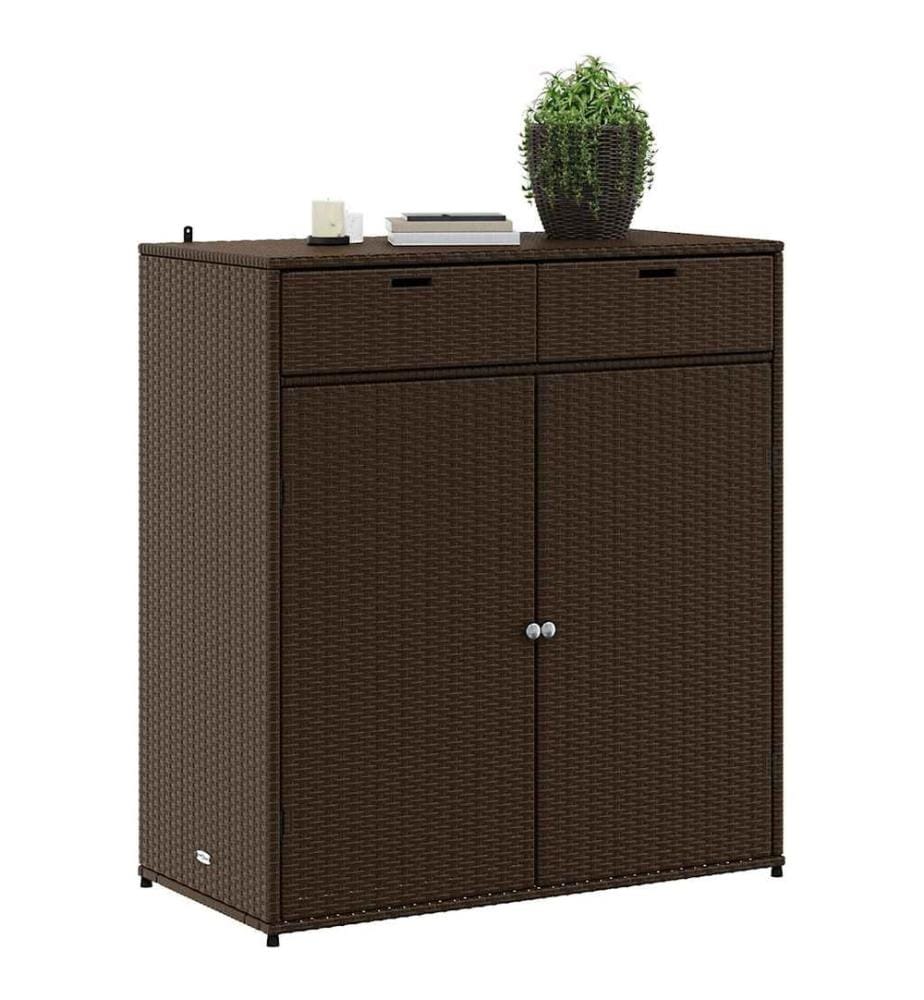 Gartenschrank Braun 105x55x113 cm Poly Rattan