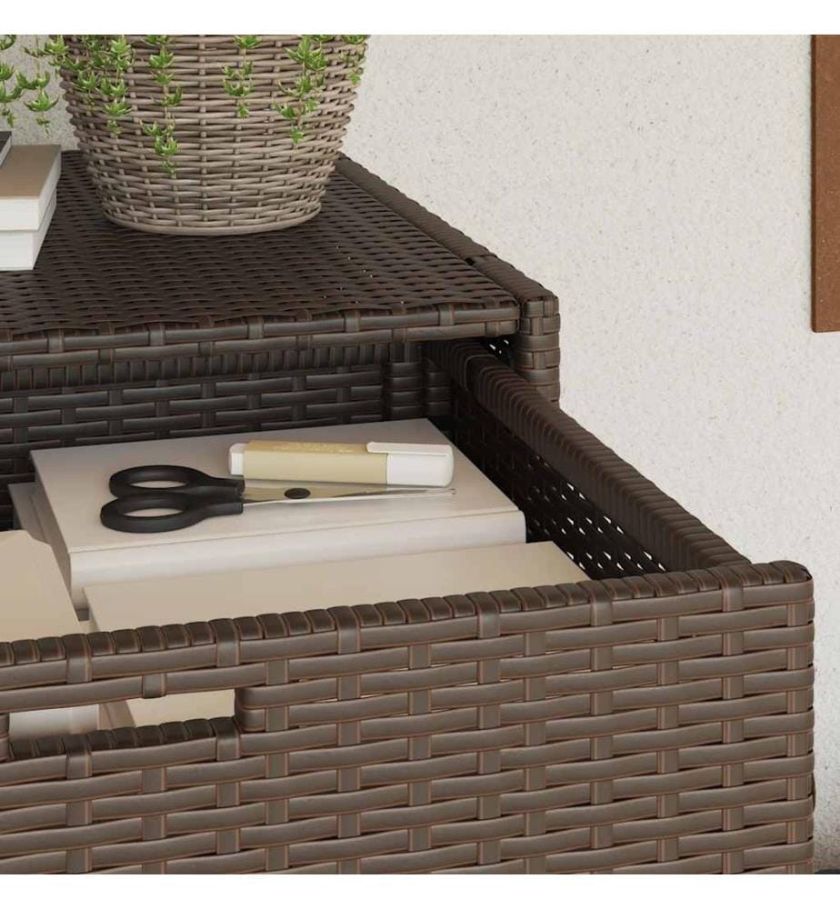 Gartenschrank Braun 105x55x113 cm Poly Rattan
