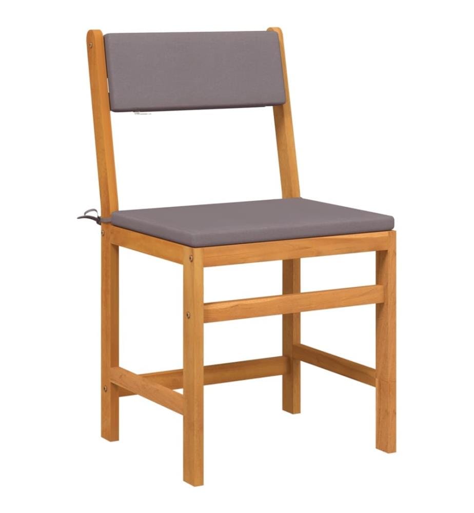Ensemble de balcon avec coussins 3 pcs bois massif d'acacia