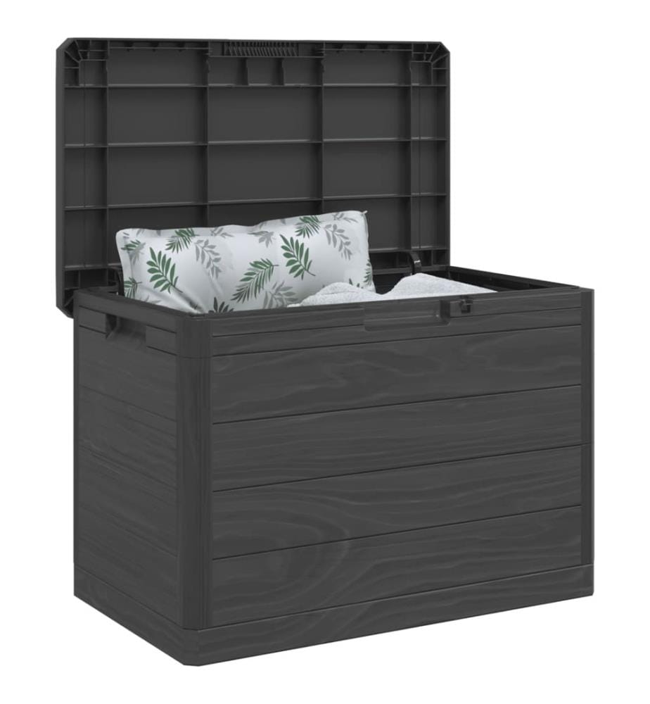 Boîte à coussins d'extérieur anthracite 77,5x44,5x53 cm PP