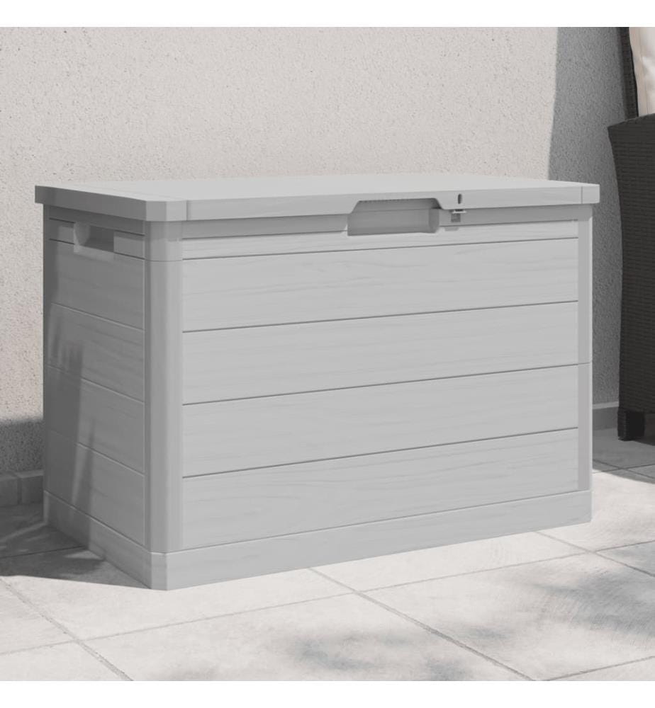 Boîte à coussins d'extérieur gris 77,5x44,5x53 cm polypropylène