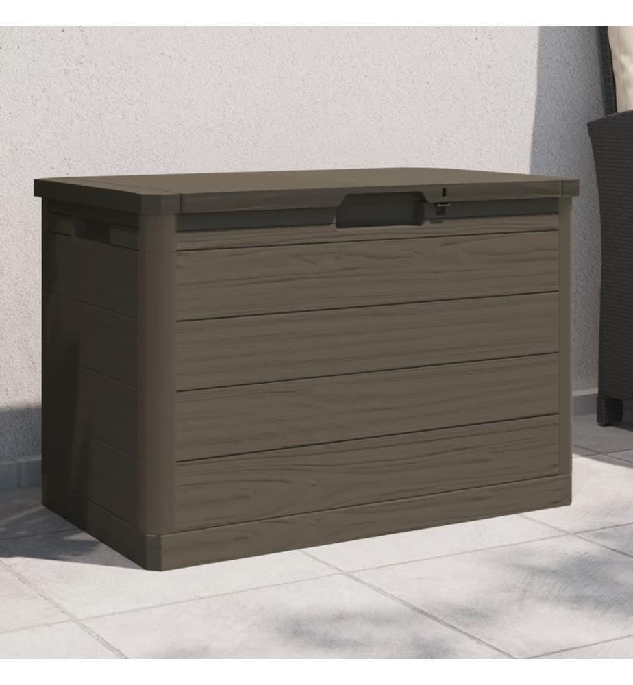 Boîte à coussins d'extérieur brun 77,5x44,5x53 cm polypropylène