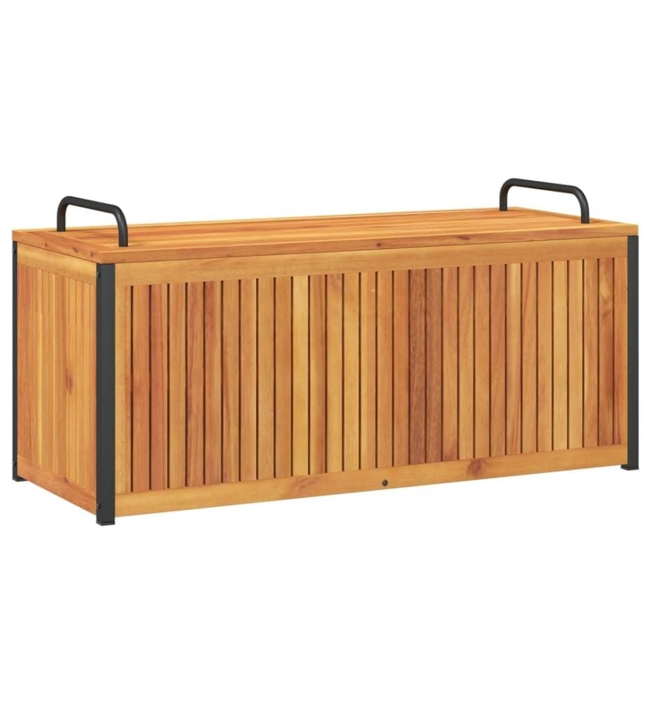 Boîte à coussins d'extérieur bois d'acacia solide et acier