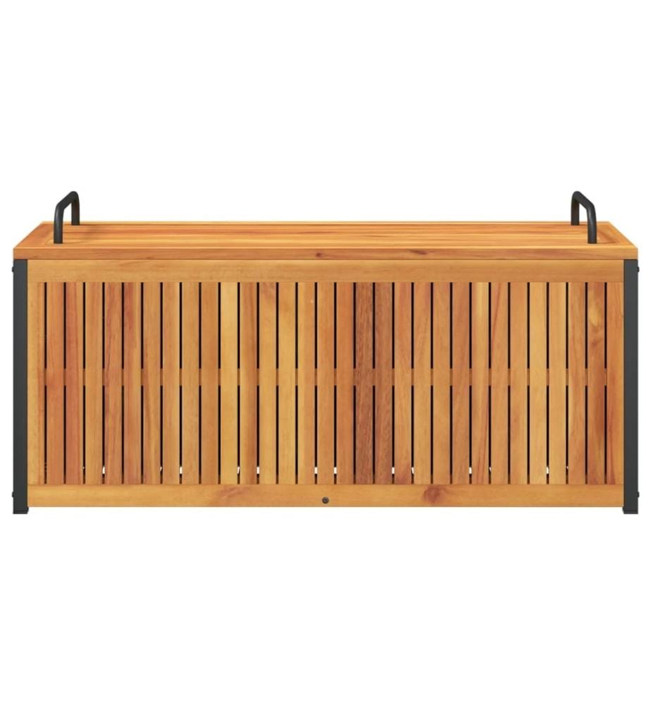 Boîte à coussins d'extérieur bois d'acacia solide et acier
