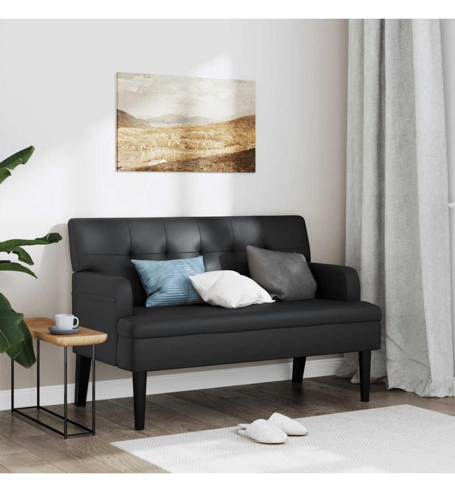 Banc avec dossier Noir 112x65,5x75 cm Similicuir