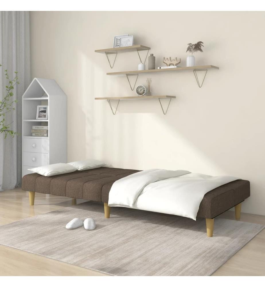 Schlafsofa 2-Sitzer Taupe Stoff