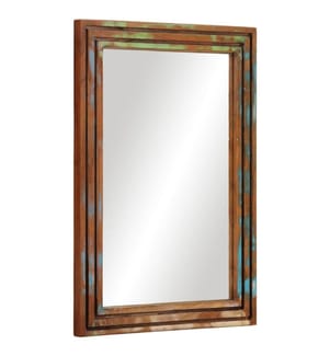 Badspiegel 50x70 cm Massivholz Akazie und Glas