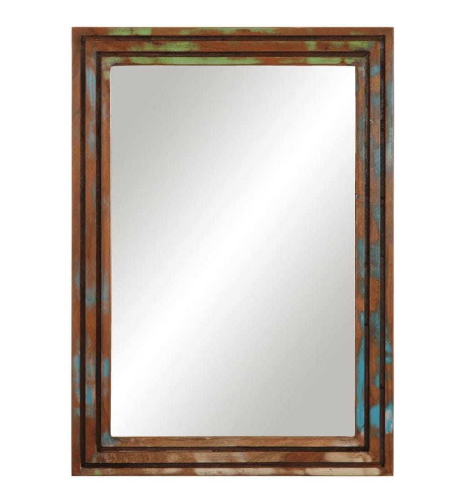 Badspiegel 50x70 cm Massivholz Akazie und Glas