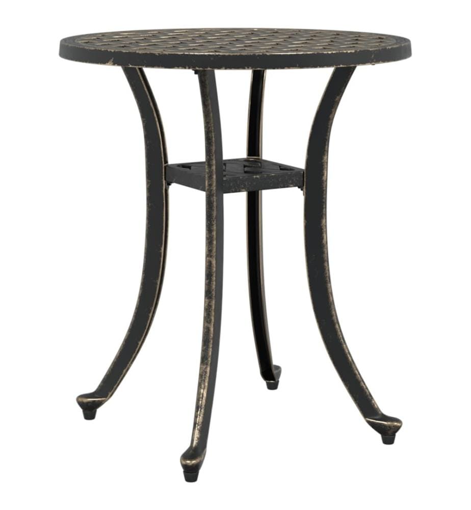 Table de jardin bronze Ø48x53 cm aluminium coulé
