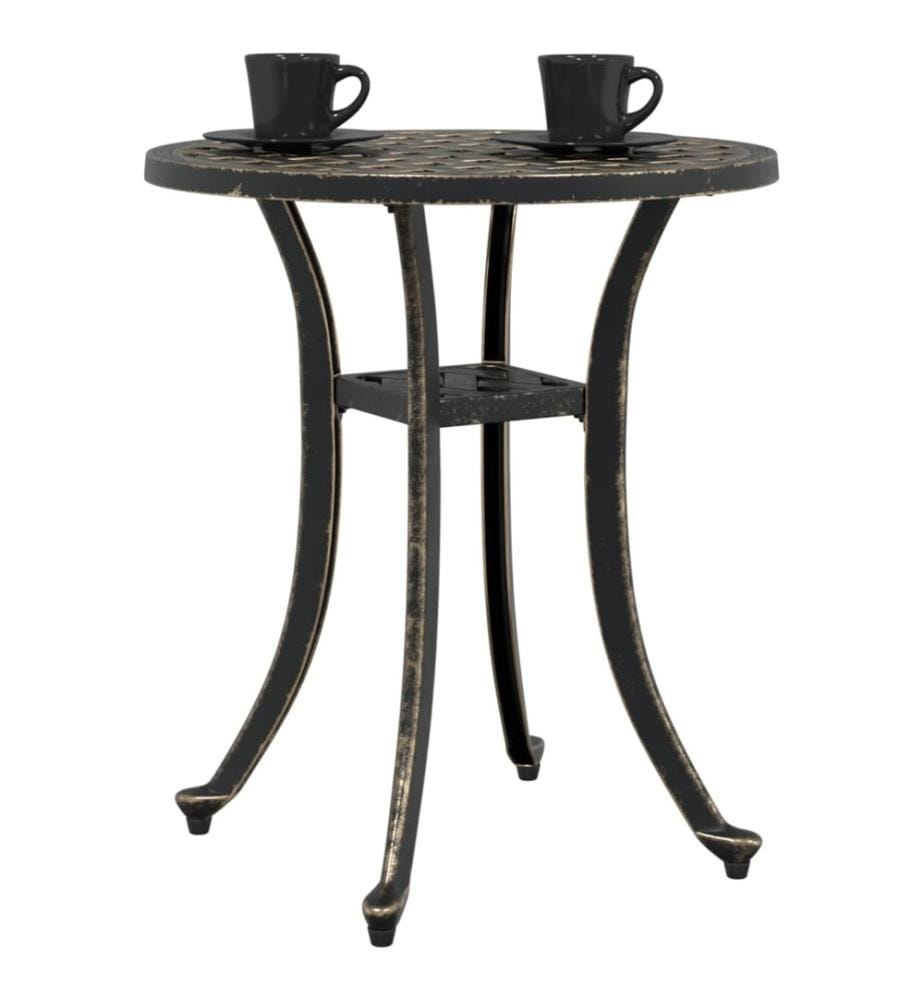 Table de jardin bronze Ø48x53 cm aluminium coulé