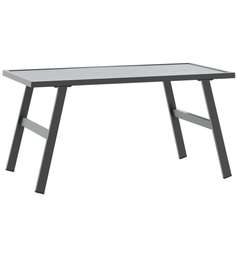 Garten-Couchtisch Schwarz 90x45x35 cm Pulverbeschichteter Stahl