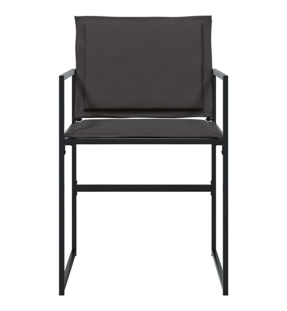 Gartenstühle mit Kissen 4 Stk. Schwarz Stahl und Textilene