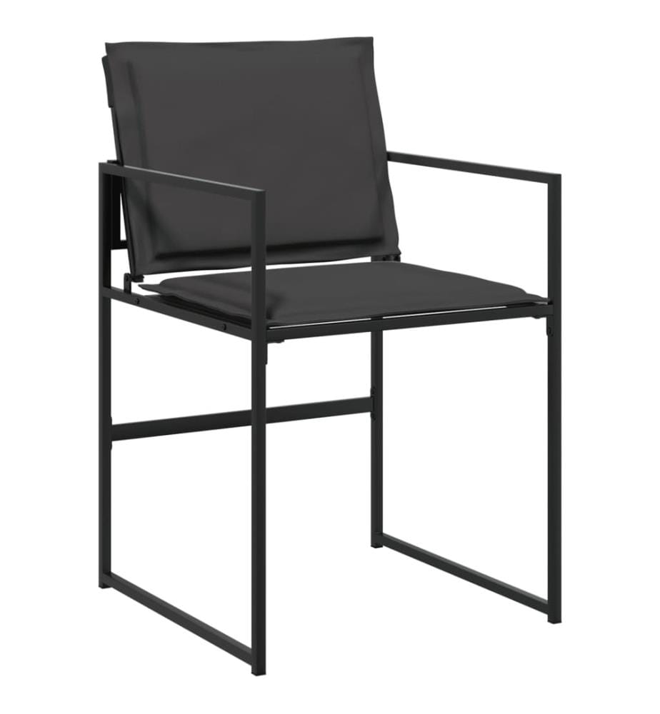 Gartenstühle mit Kissen 4 Stk. Schwarz Stahl und Textilene