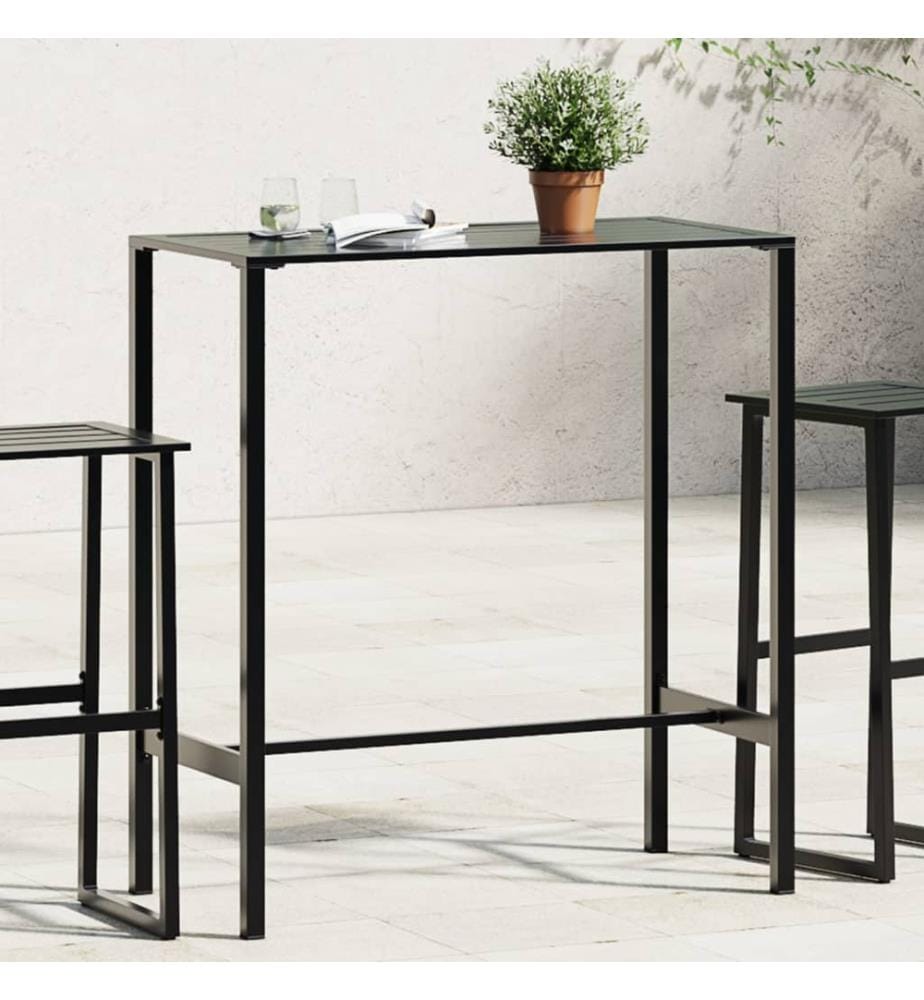 Bartisch Schwarz 100x50x110 cm Pulverbeschichteter Stahl