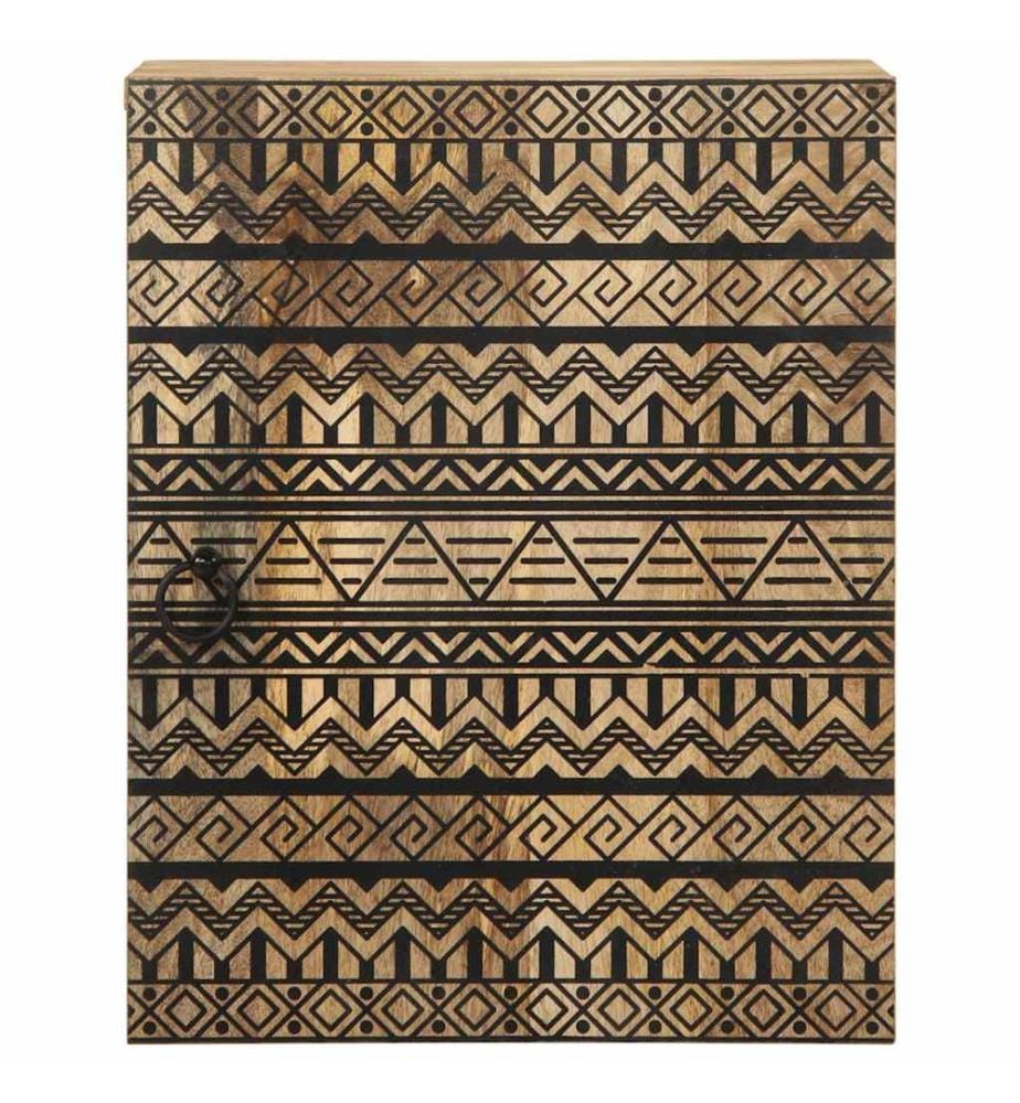 Bad-Hängeschrank Schwarz 38x33,5x48 cm Massivholz Mango