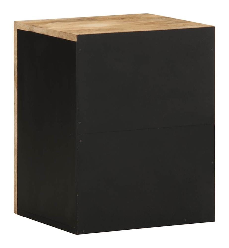 Bad-Hängeschrank Schwarz 38x33,5x48 cm Massivholz Mango