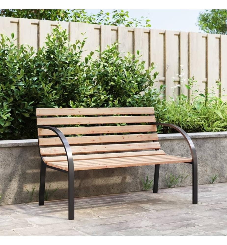 Banc de jardin 120 cm Bois et fer