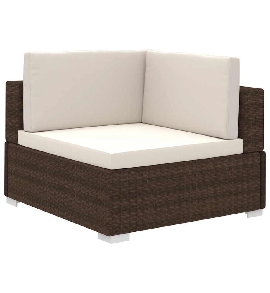 8-tlg. Garten-Lounge-Set mit Auflagen Poly Rattan Braun
