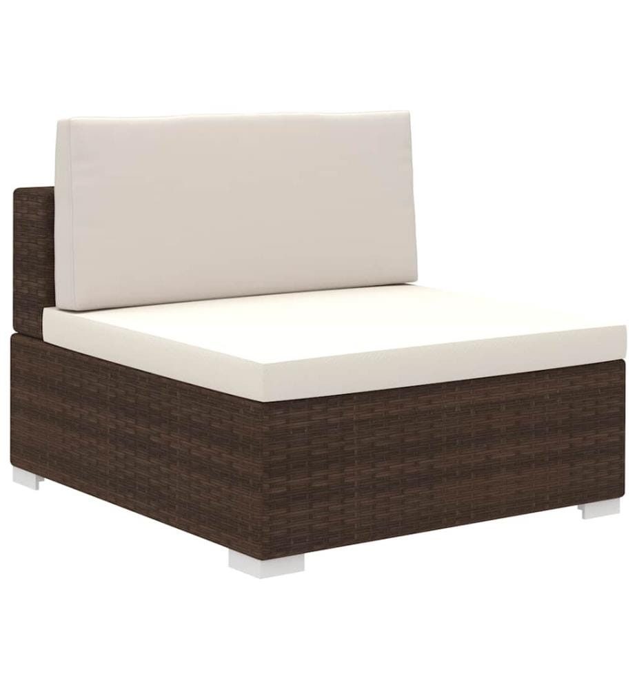8-tlg. Garten-Lounge-Set mit Auflagen Poly Rattan Braun
