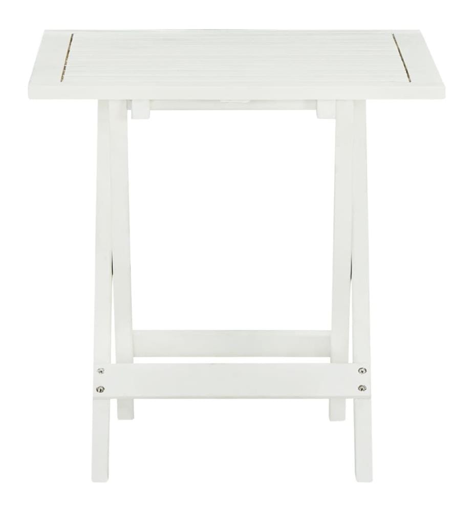 Table de bistro Blanc 46x46x47 cm Bois d'acacia massif
