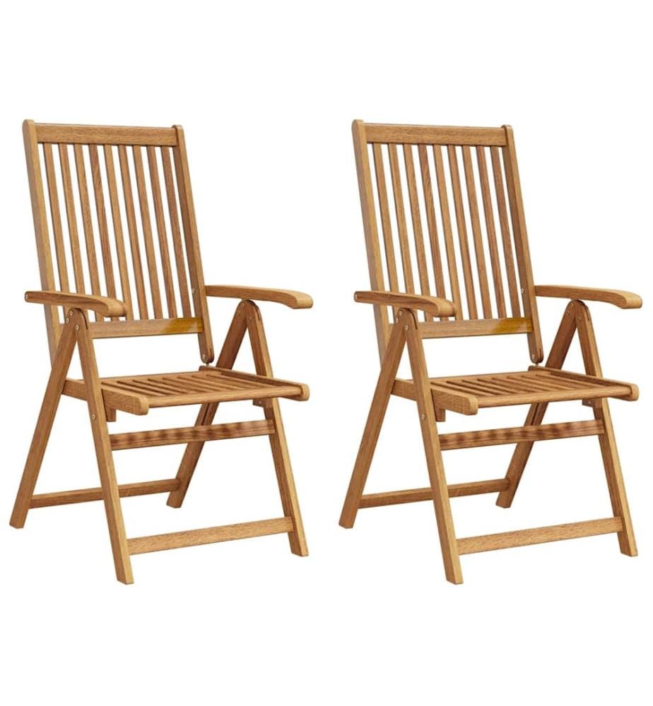 Gartenstühle 2 Stk. Klappbar Akazie Massivholz Braun