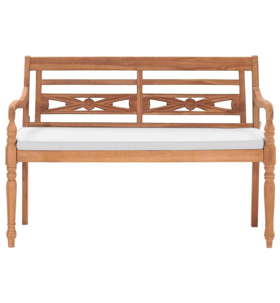 Batavia Gartenbank mit Polstern 120 cm Teak