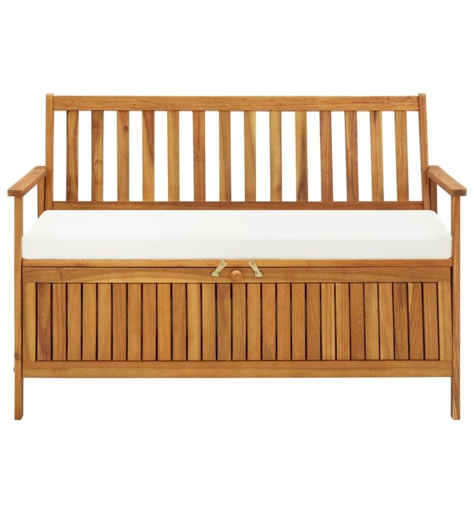 Banc de rangement de jardin Bois d'acacia solide 120x63x84 cm