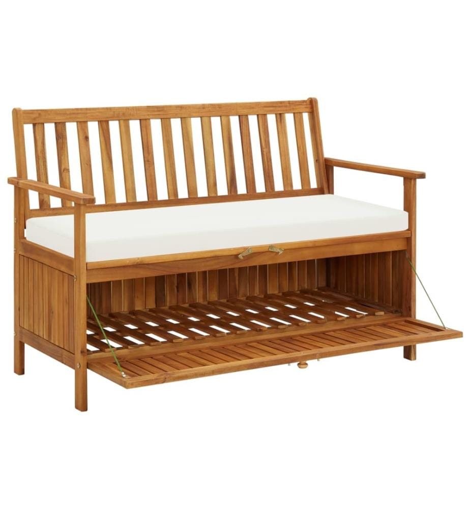 Banc de rangement de jardin Bois d'acacia solide 120x63x84 cm