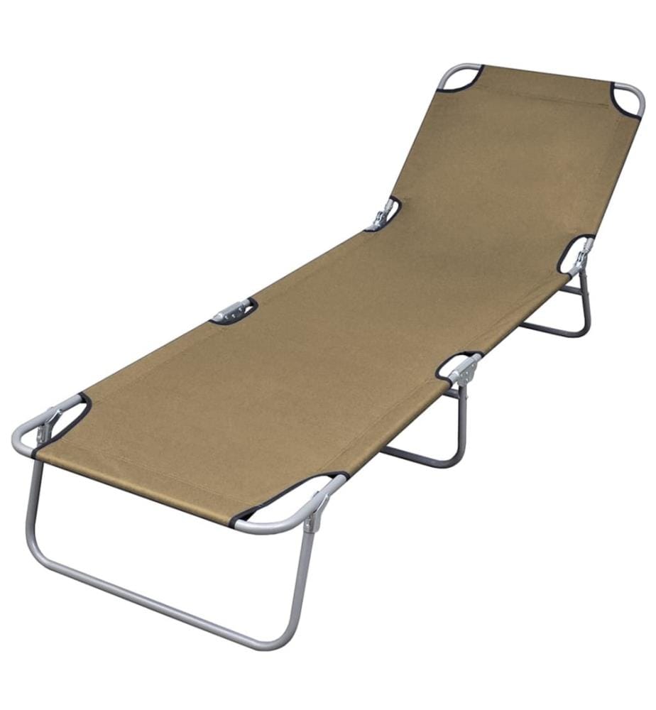 Chaise longue pliable avec dossier réglable Taupe