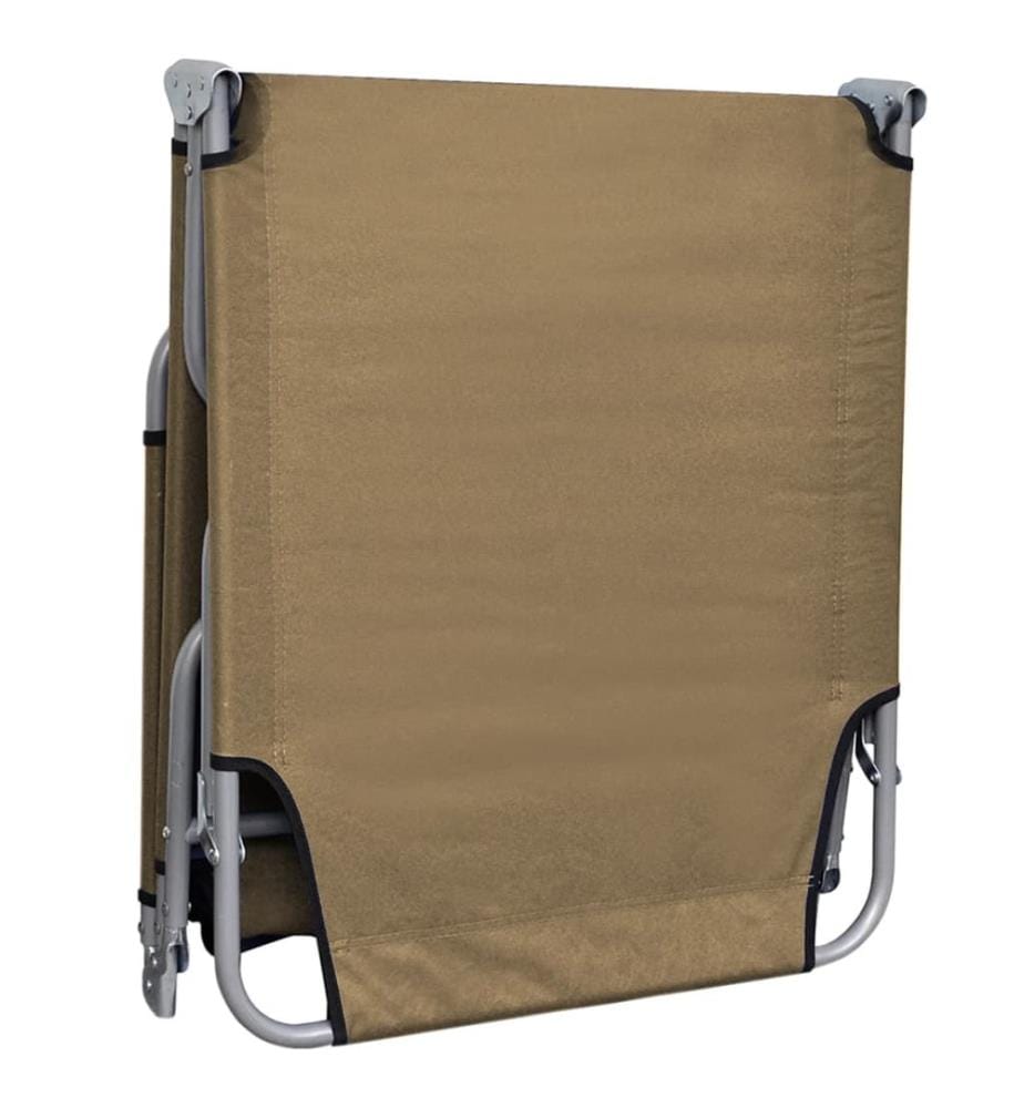 Chaise longue pliable avec dossier réglable Taupe