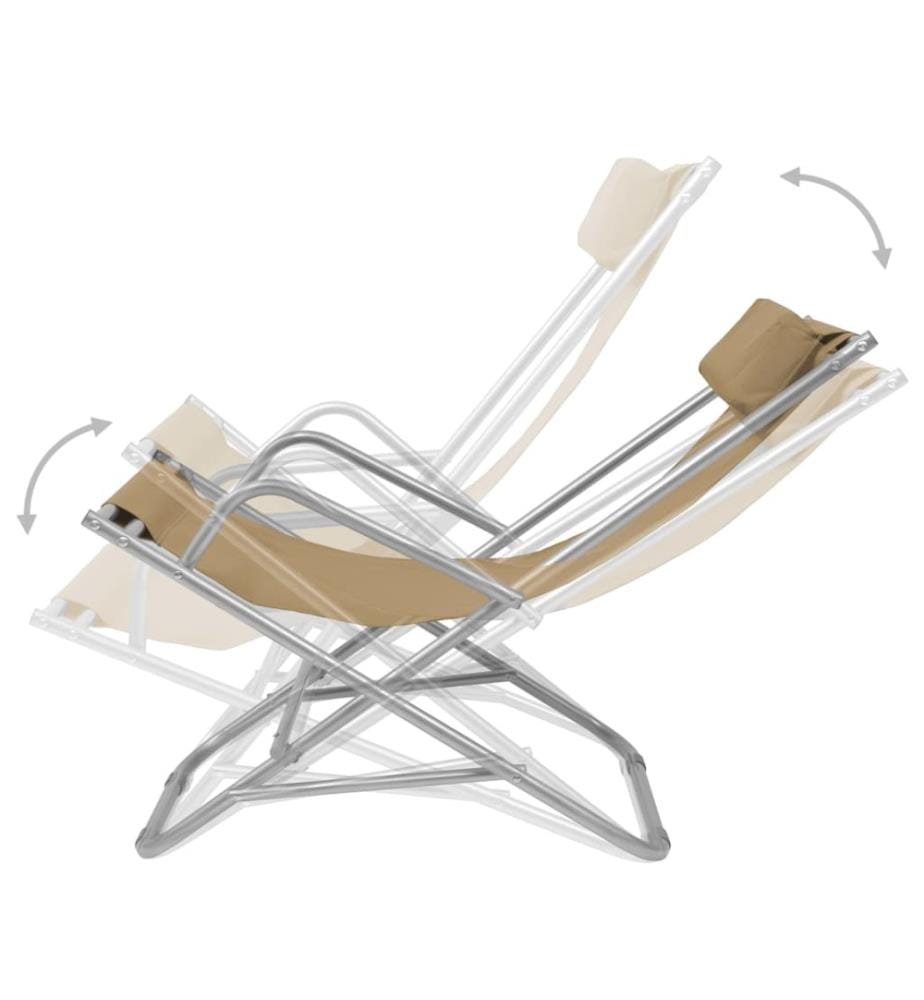 Liegestühle 2 Stk. Stahl Taupe