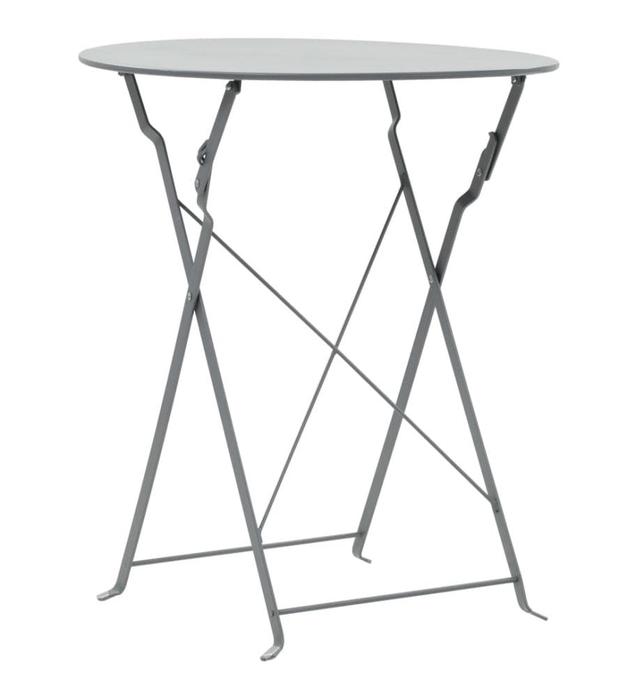 3-tlg. Bistro-Set Stahl Grau