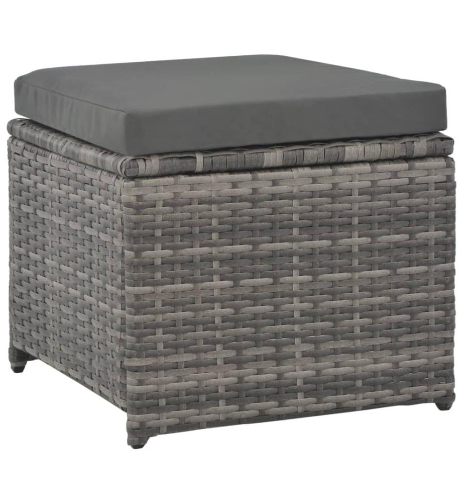 Ensemble à manger d'extérieur 7pcs coussins Résine tressée Gris