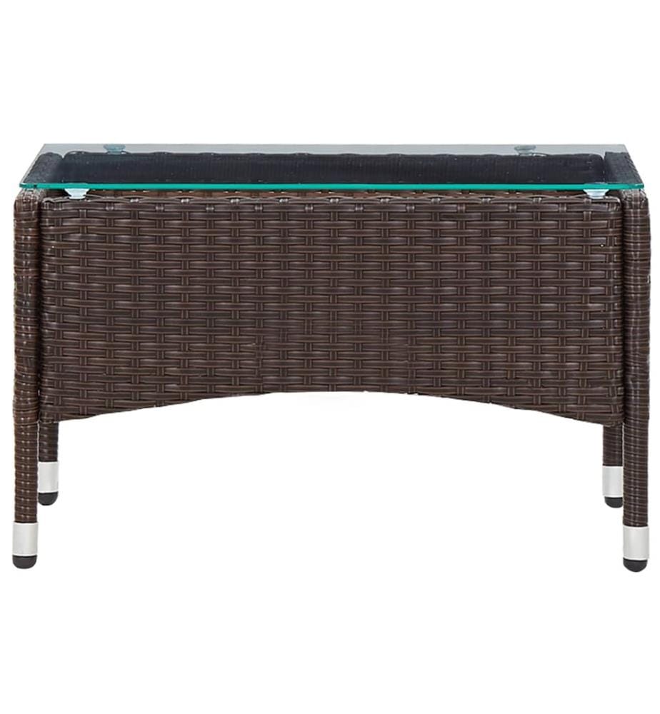Table basse Marron 60x40x36 cm Résine tressée