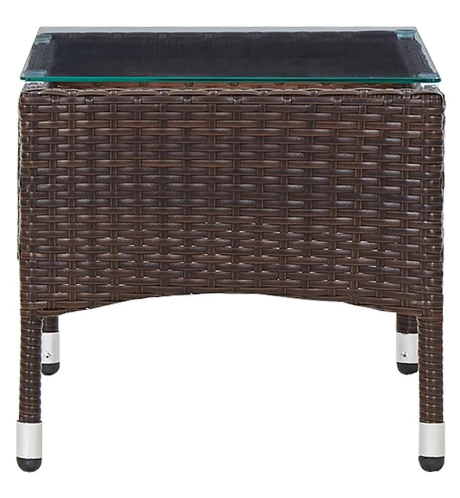 Table basse Marron 60x40x36 cm Résine tressée