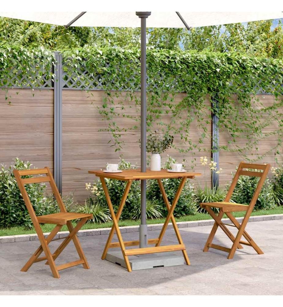 Table pliable de jardin 70x70x75 cm Bois d'acacia massif