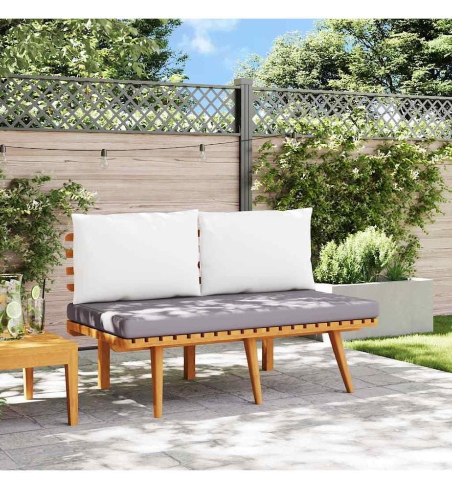 Gartenbank mit Kissen 115 cm Massivholz Akazie