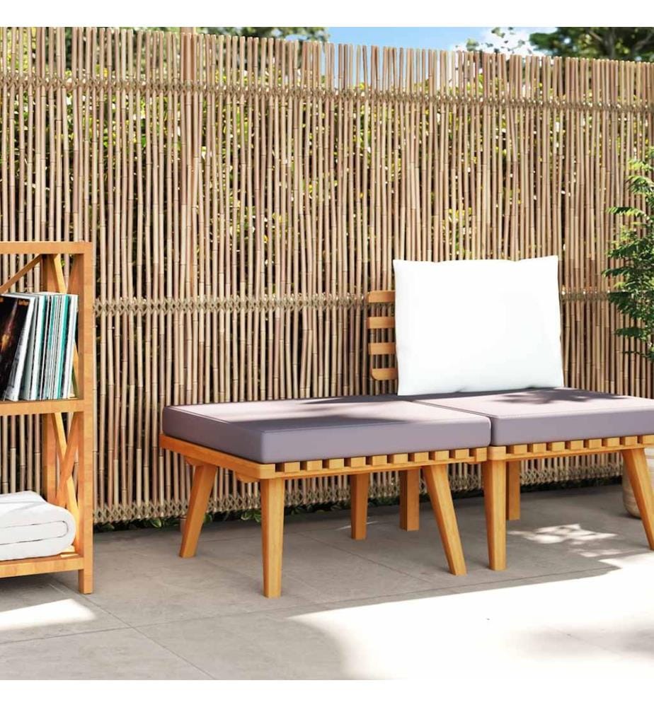 Garten-Fusshocker mit Auflage 60×60×29 cm Akazie Massivholz