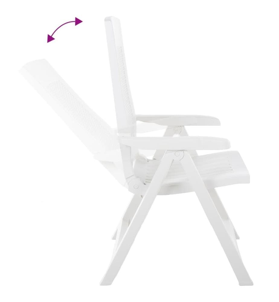 Verstellbare Gartenstühle 2 Stk. Kunststoff Weiss