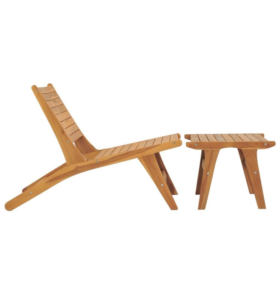 Gartenstuhl mit Fussablage Massivholz Teak
